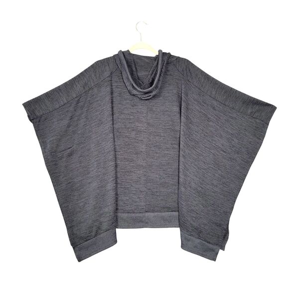 ATHLETA 721575 Gray Blissful Hooded Poncho Oversized Sweatshirt SIZE MEDIUM - Picture 2 of 8
